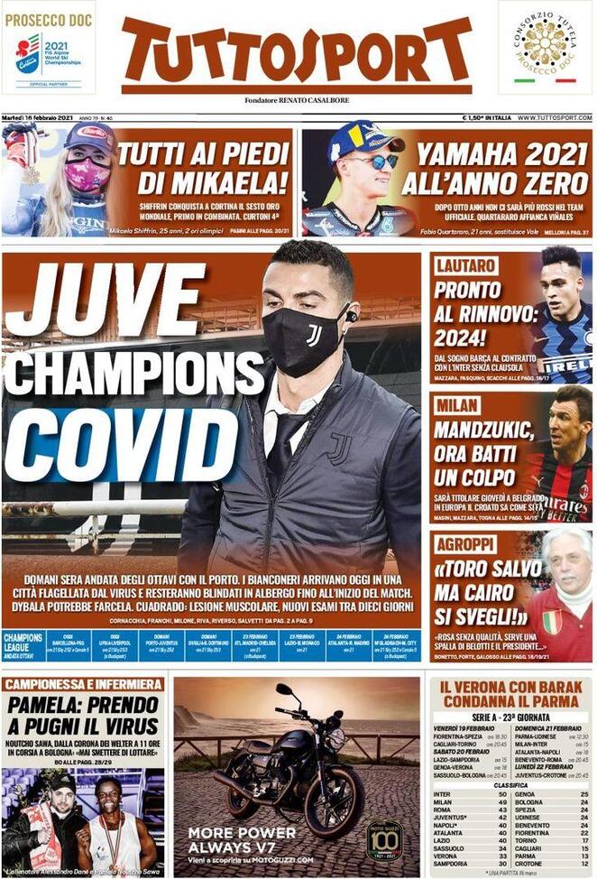 Tuttosport La Prima Pagina Di Oggi Febbraio