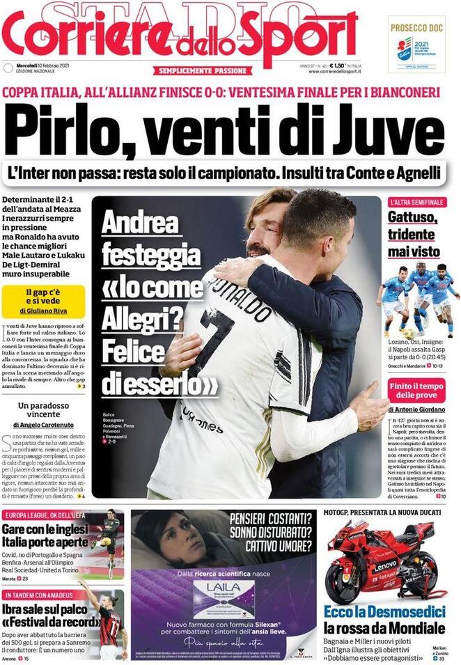 Corriere Dello Sport La Prima Pagina Del 10 Febbraio