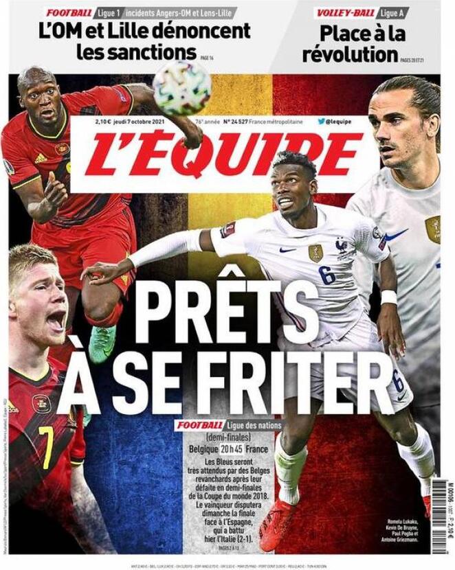 L'Equipe, la prima pagina del 7 ottobre 2021