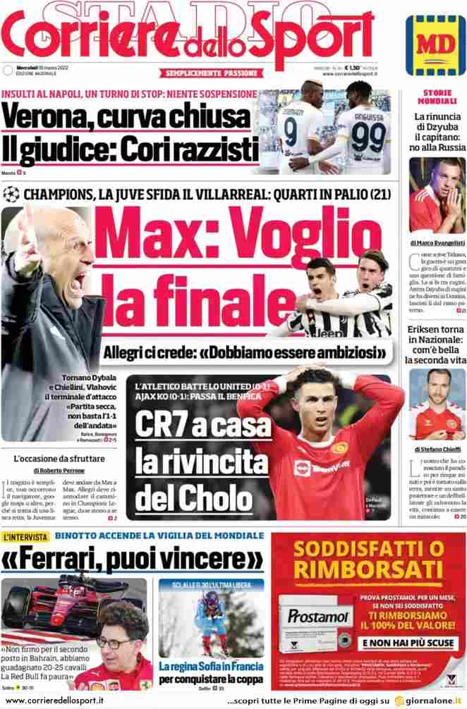 Corriere dello Sport | Max: Voglio la finale