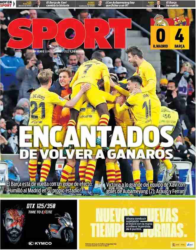 Sport - Prima pagina 21 marzo 2022