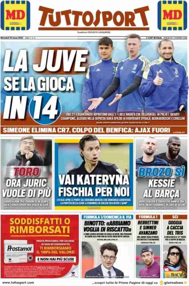 Tuttosport | La Juve se la gioca in 14