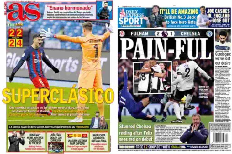 Rassegna stampa, le prime pagine dei quotidiani sportivi del 13 gennaio