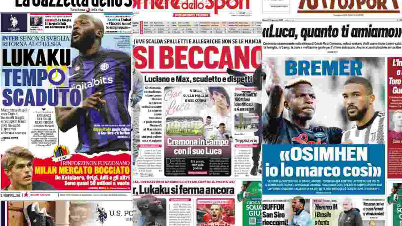 Sveglia Milan', Inter per il primato: la rassegna stampa