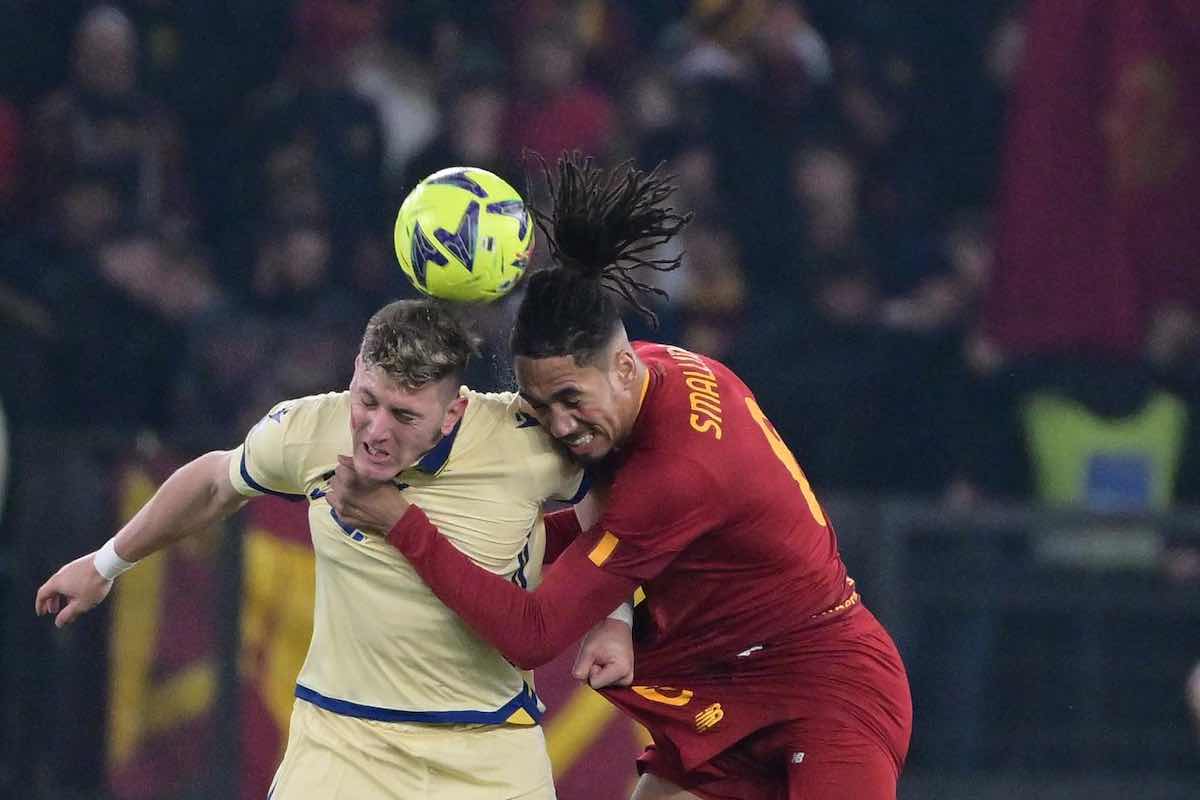 Roma-Verona, scontro Gaich-Mancini