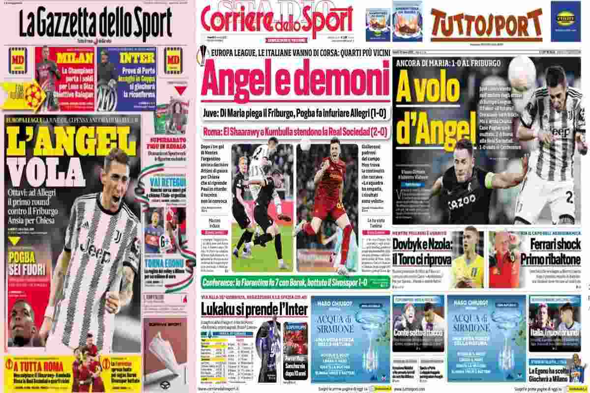 Rassegna stampa, le prime pagine dei quotidiani sportivi del 10 marzo