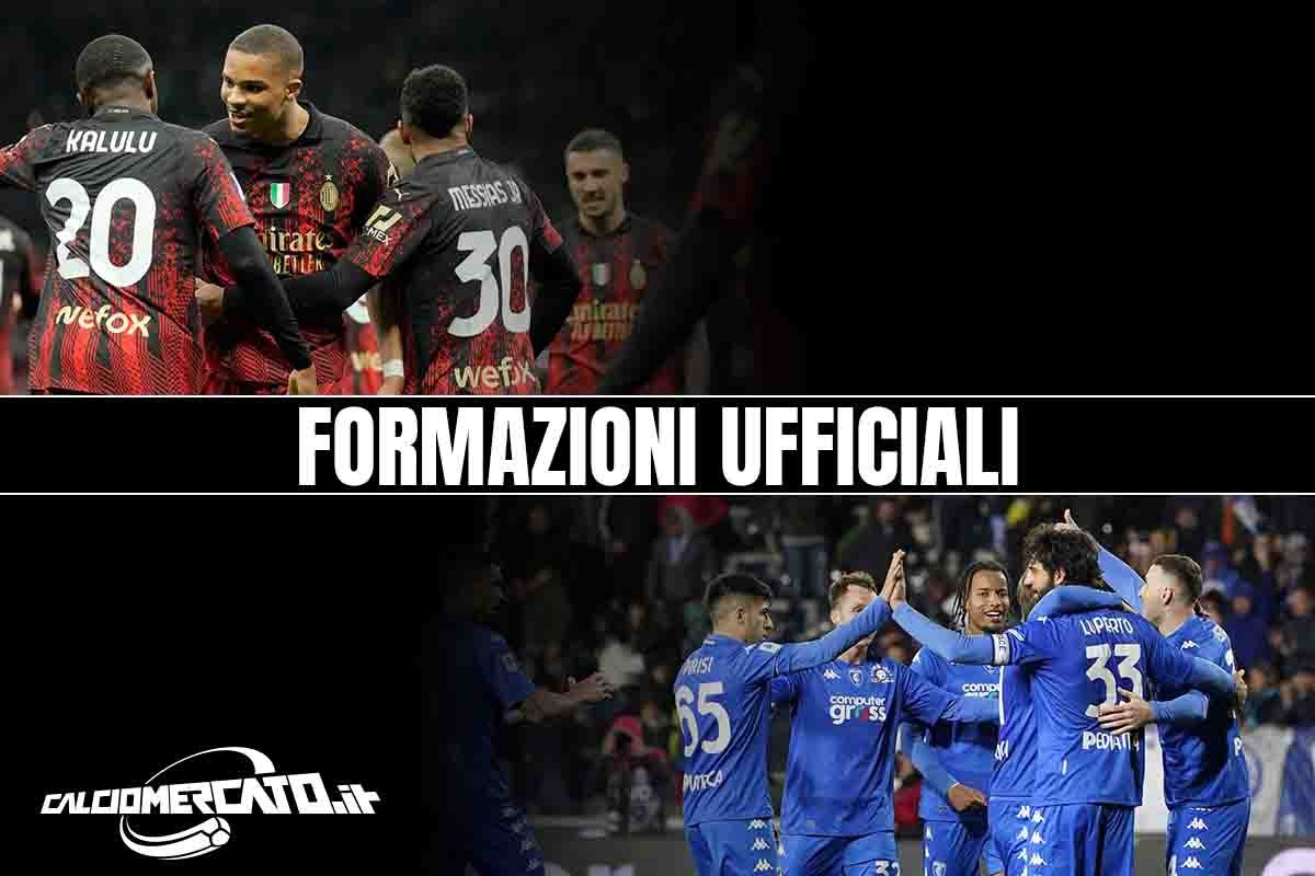 Formazioni ufficiali Milan-Empoli