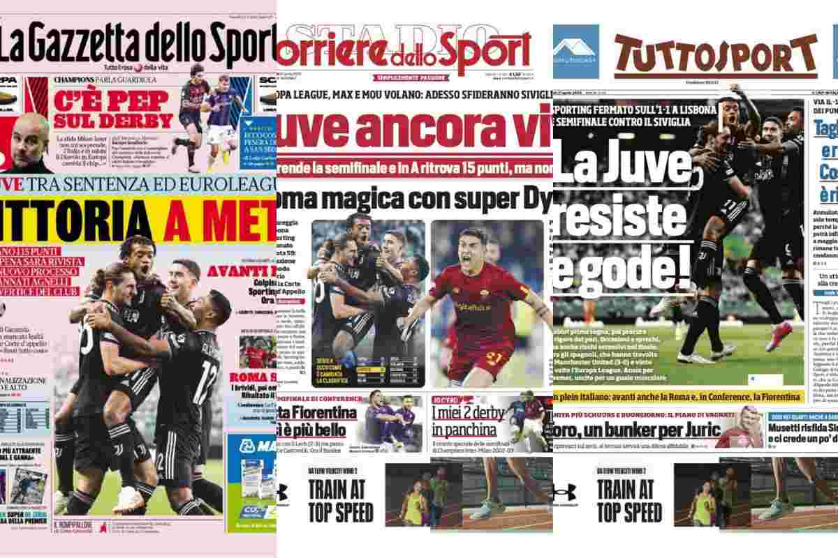 Rassegna stampa sportiva prime pagine