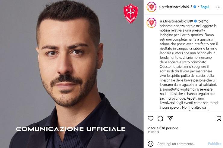 Triestina illecito sportivo presidente dichiarazioni