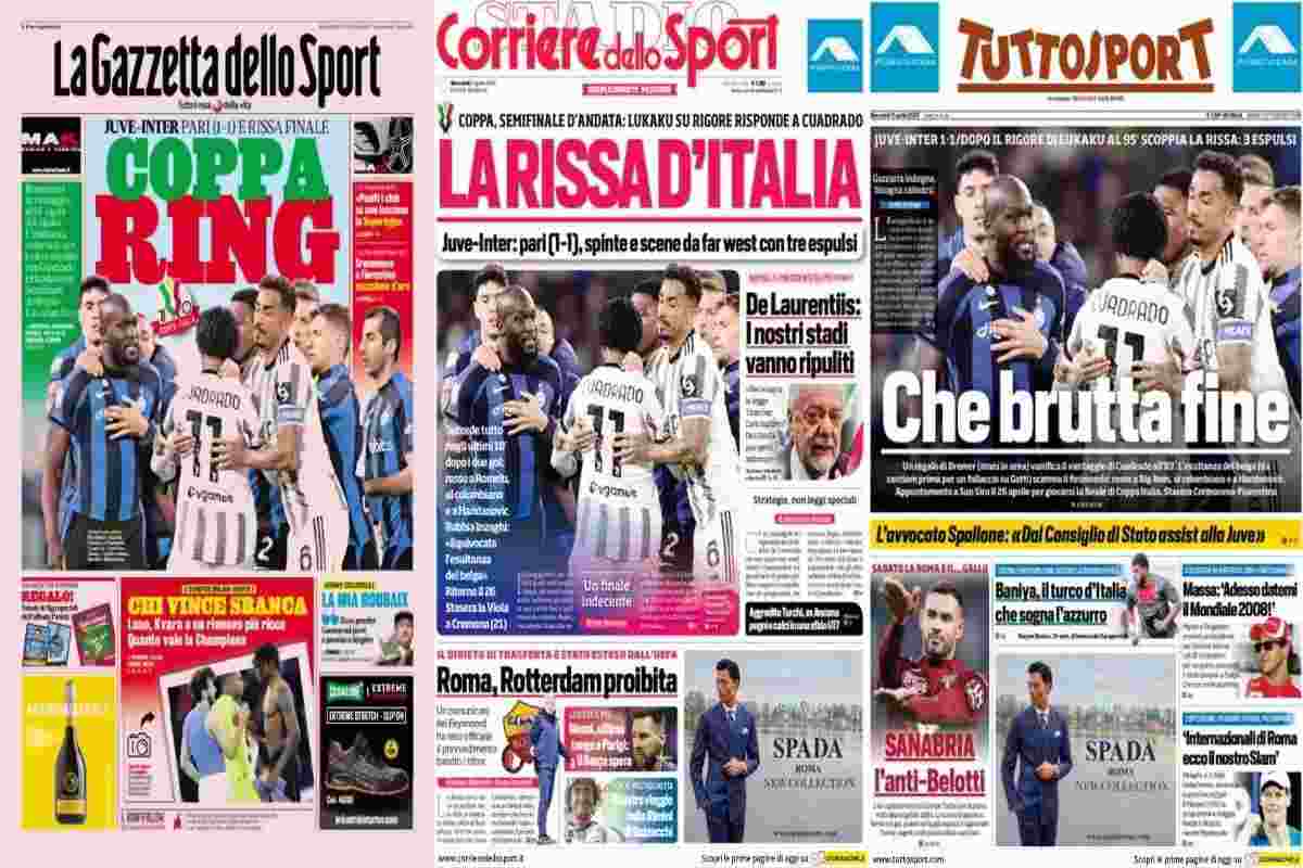 Rassegna stampa, le prime pagine dei quotidiani sportivi del 5 aprile 2023