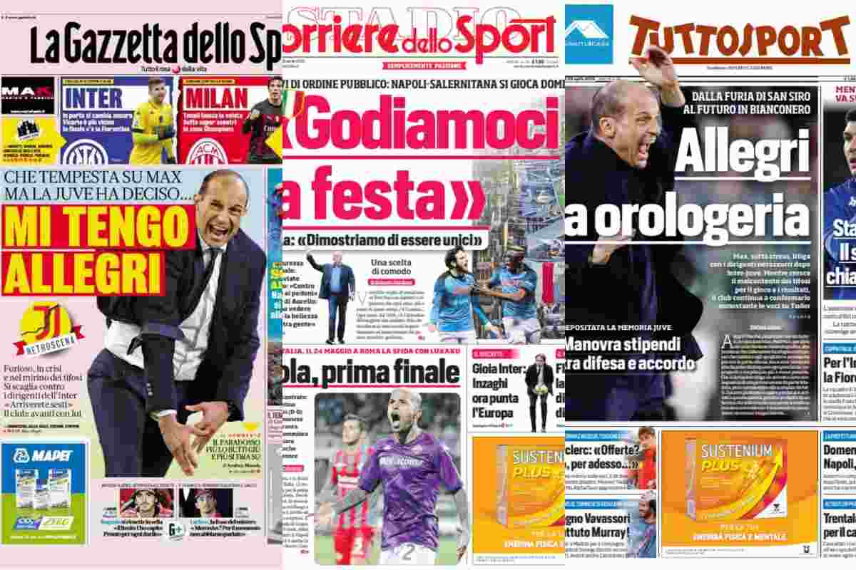 Rassegna stampa, le prime pagine dei quotidiani sportivi del 28 aprile 2023