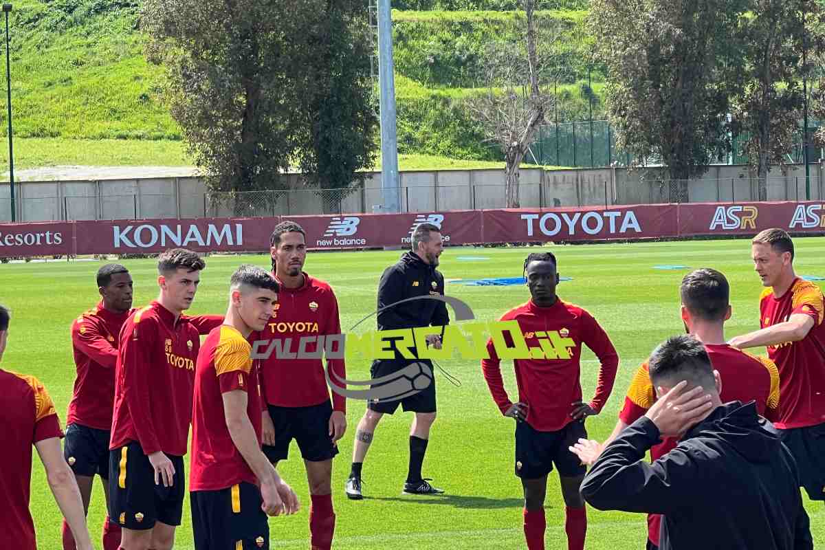 La Roma si allena a Trigoria prima del Feyenoord