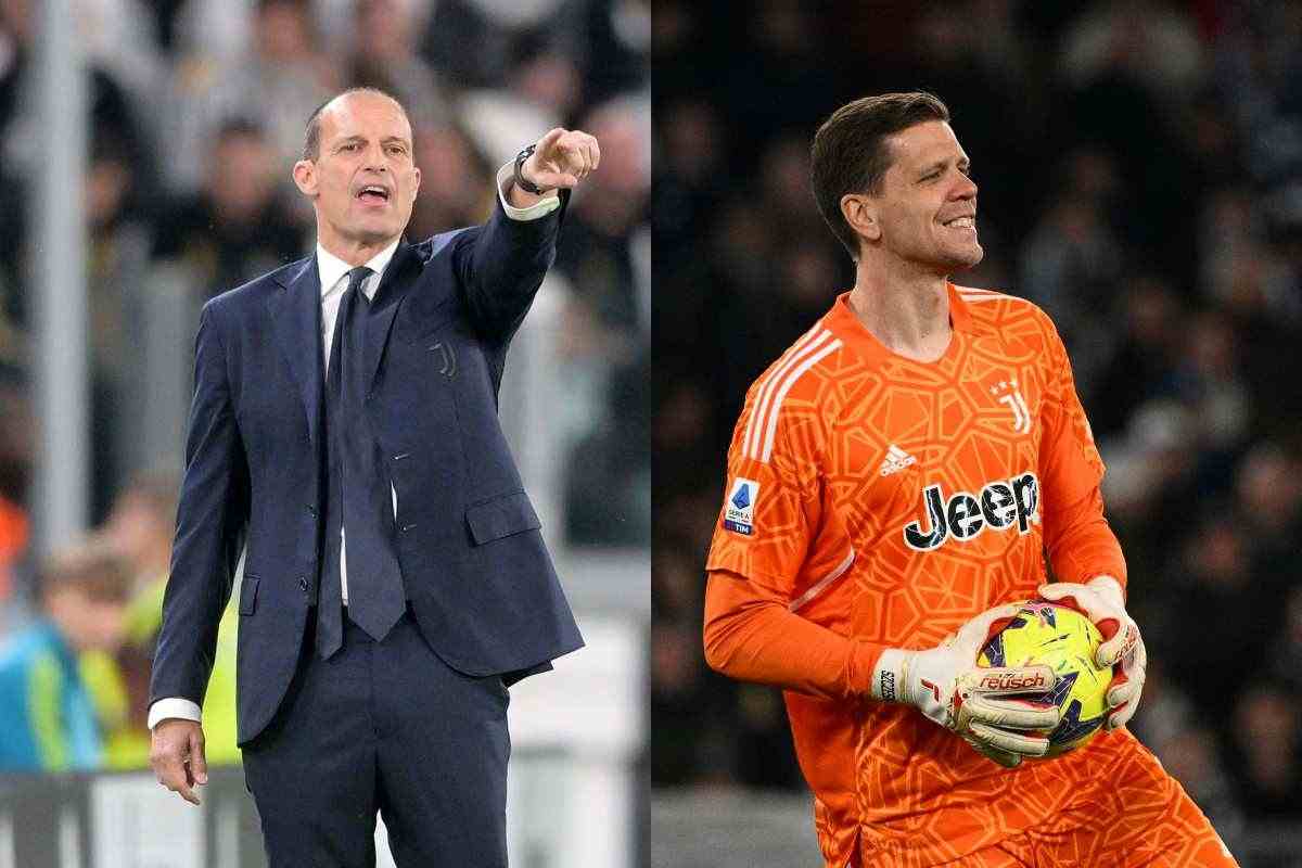 Allegri Szczesny scontro conferenza stampa esonero social