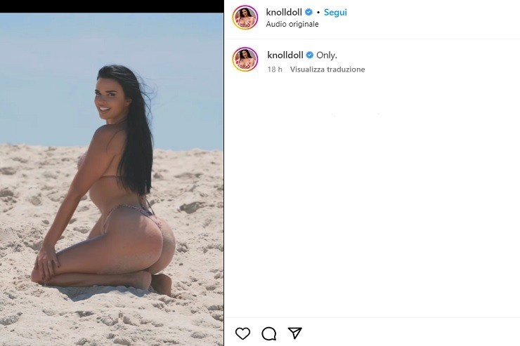 Ivana Knoll video spiaggia perizoma lato B