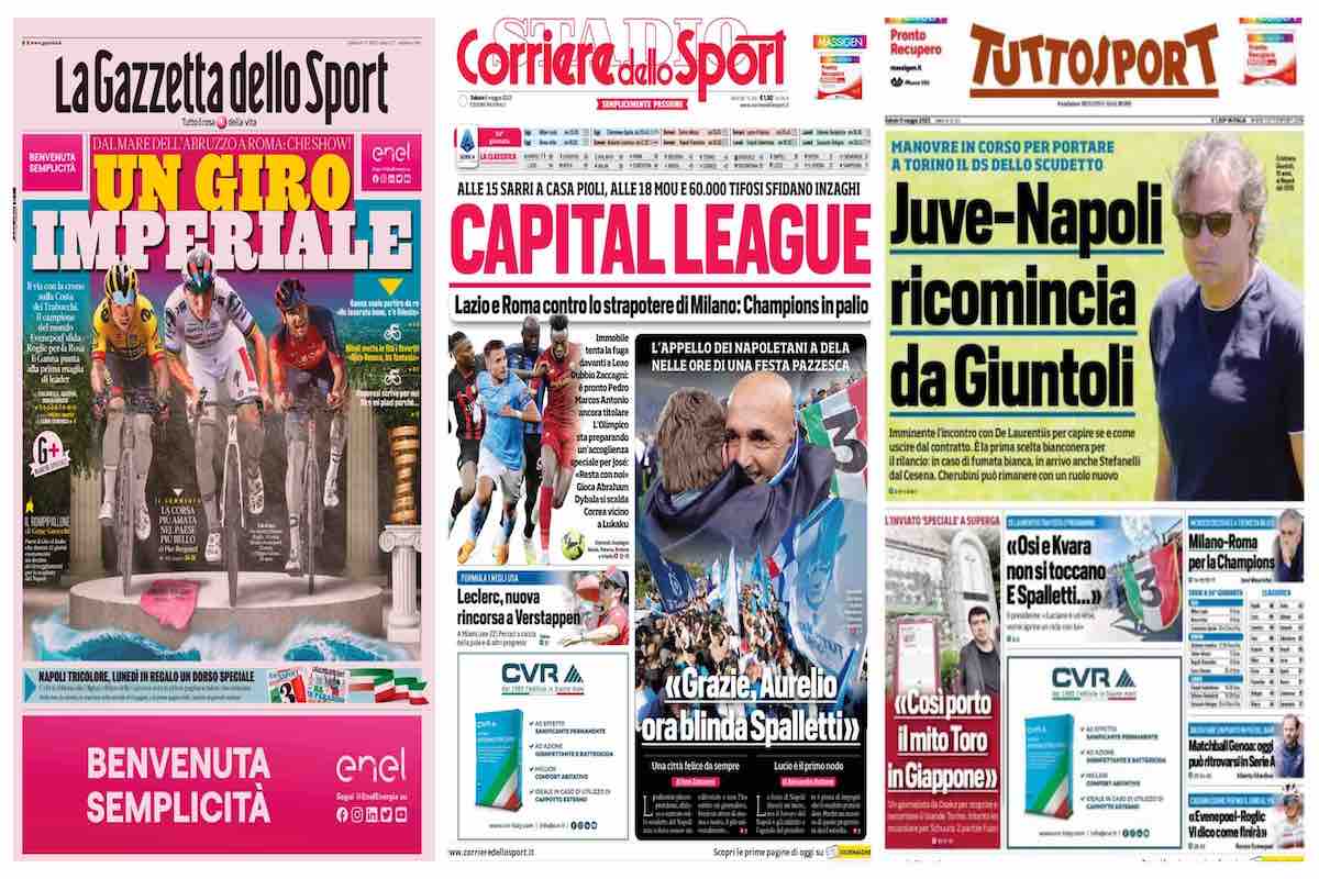 I titoli dei quotidiani sportivi