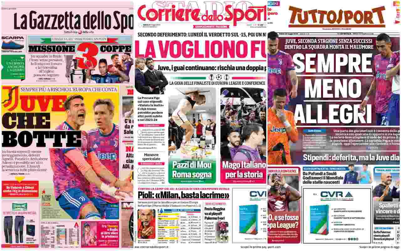 Rassegna stampa, le prime pagine dei quotidiani sportivi del 20 maggio