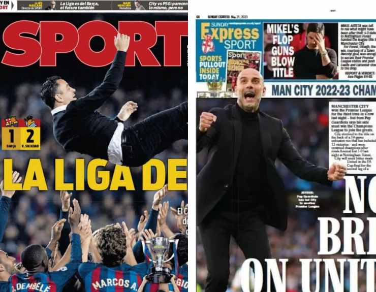 Titoli prime pagine Sport e Daily Express