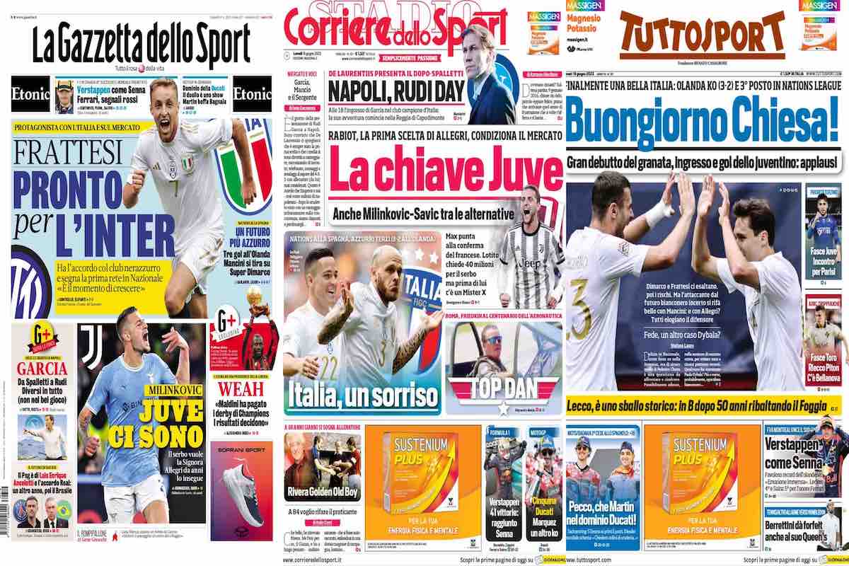 Quotidiani Sportivi, le prime pagine