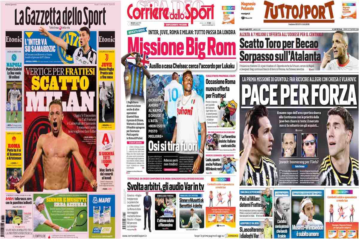 Giornali, le prime pagine del 4 luglio