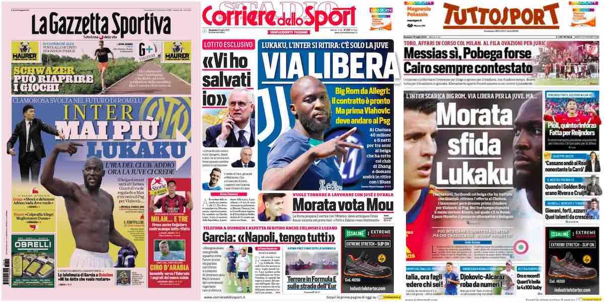 Le prime pagine del 16 luglio