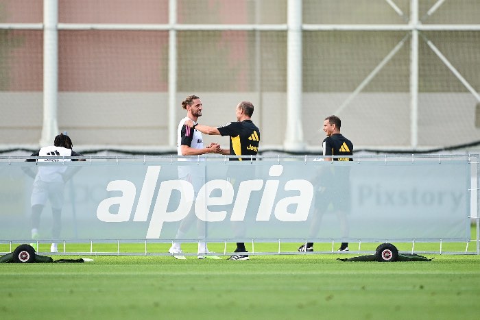 Adrien Rabiot e Massimiliano Allegri