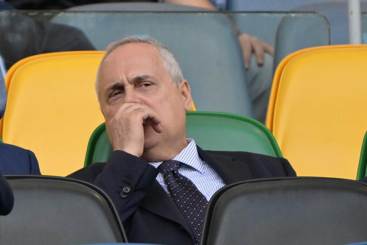 Claudio Lotito in tribuna