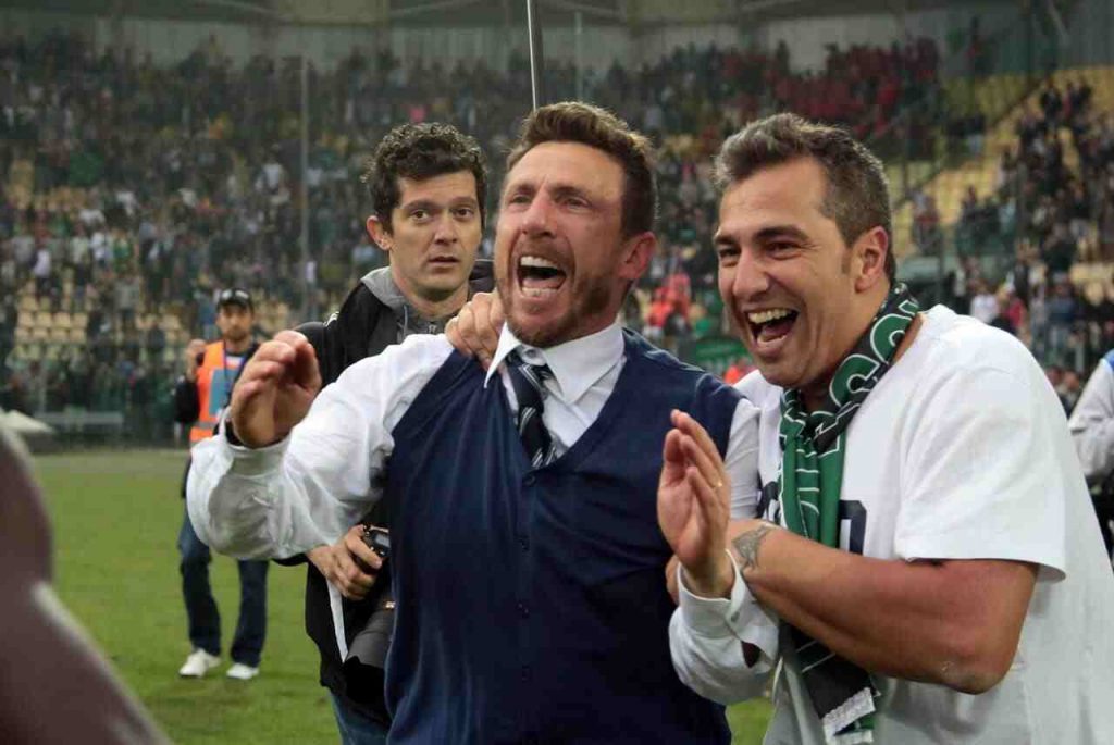 Di Francesco in un momento di esultanza ai tempi della panchina del Sassuolo