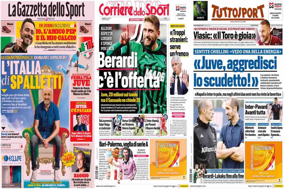 Le prime pagine del 18 agosto