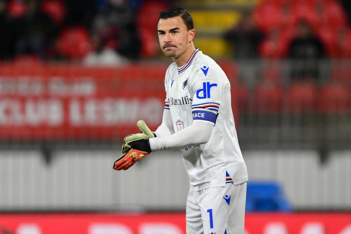 Audero con la maglia della Sampdoria