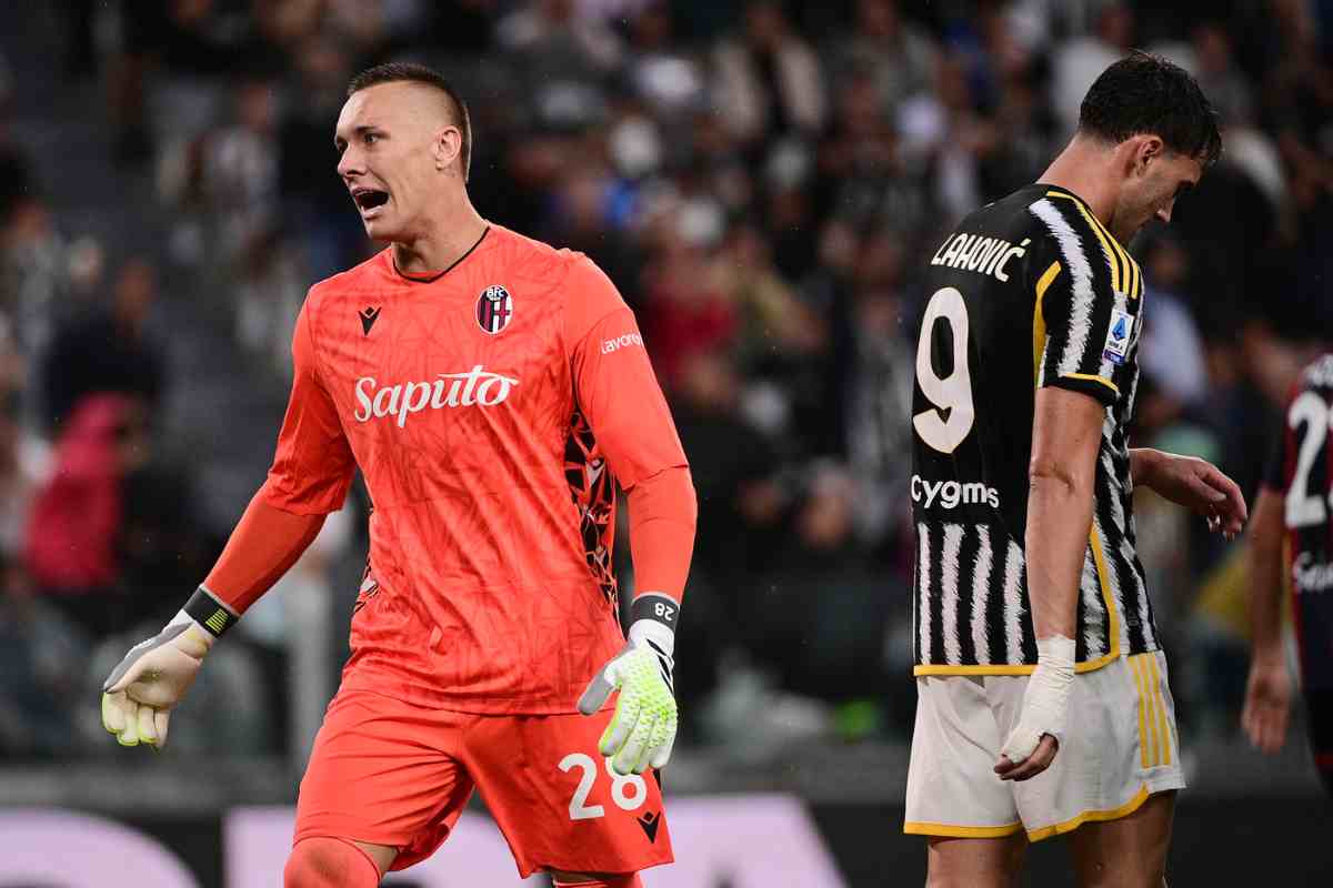 Skorupski e Vlahovic in Juve-Bologna