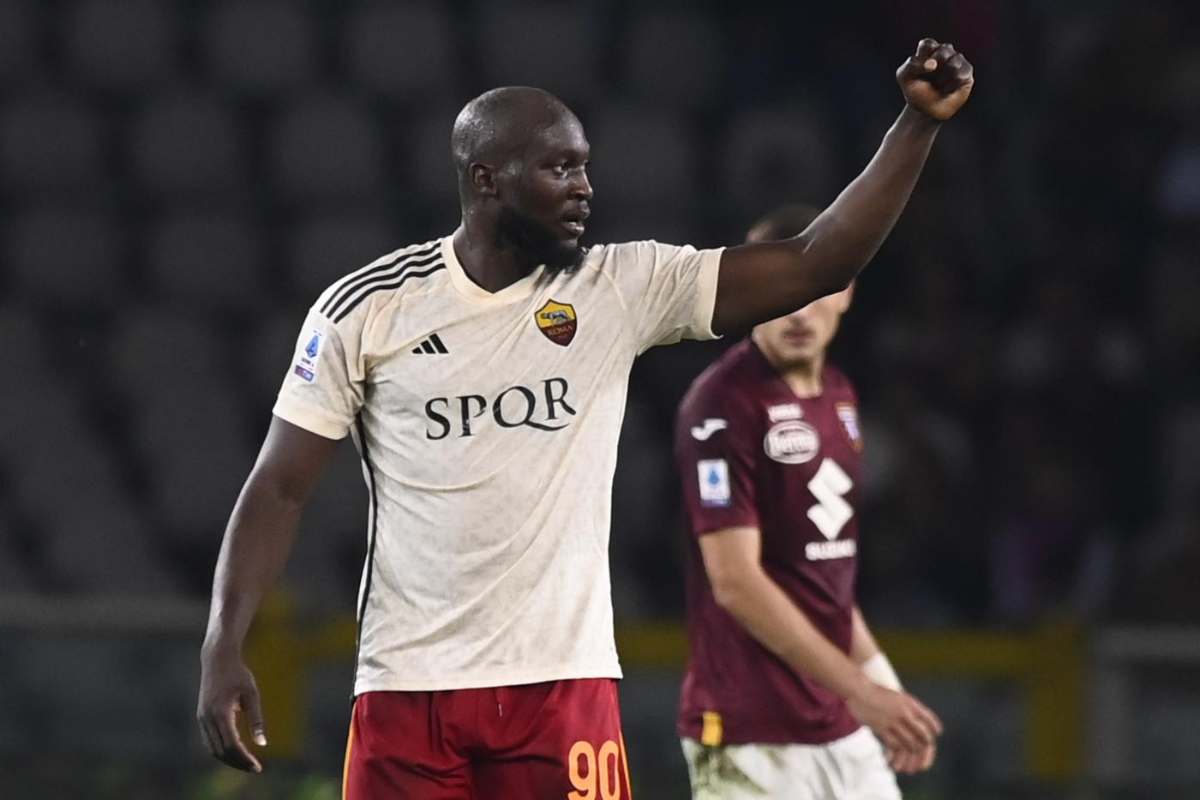 Lukaku esulta in Torino-Roma