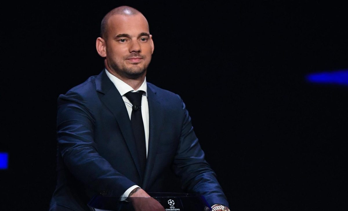 Sneijder nel sorteggio Champions 2019