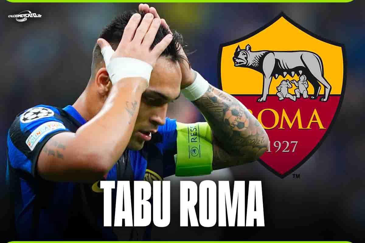 Lautaro Martinez tabu contro la Roma 