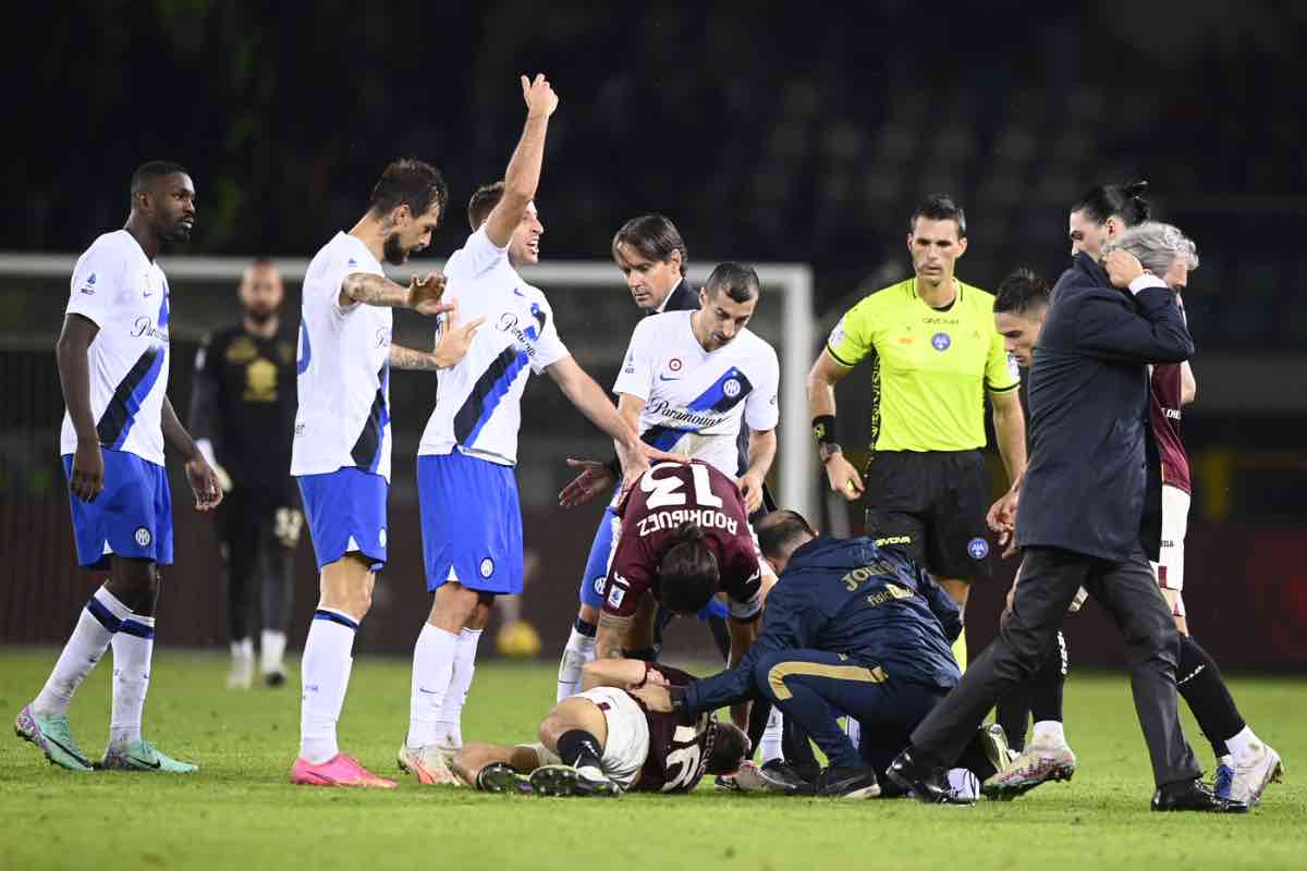 Torino-Inter, paura per Vlasic