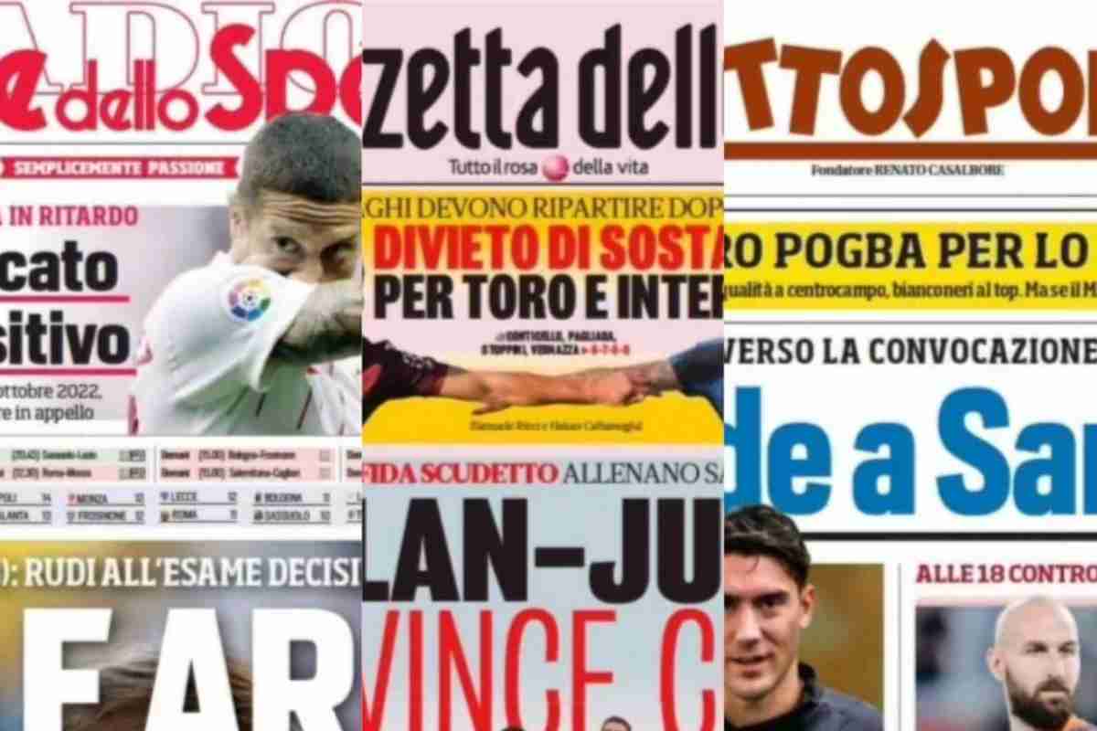 Rassegna stampa: i titoli delle prime pagine