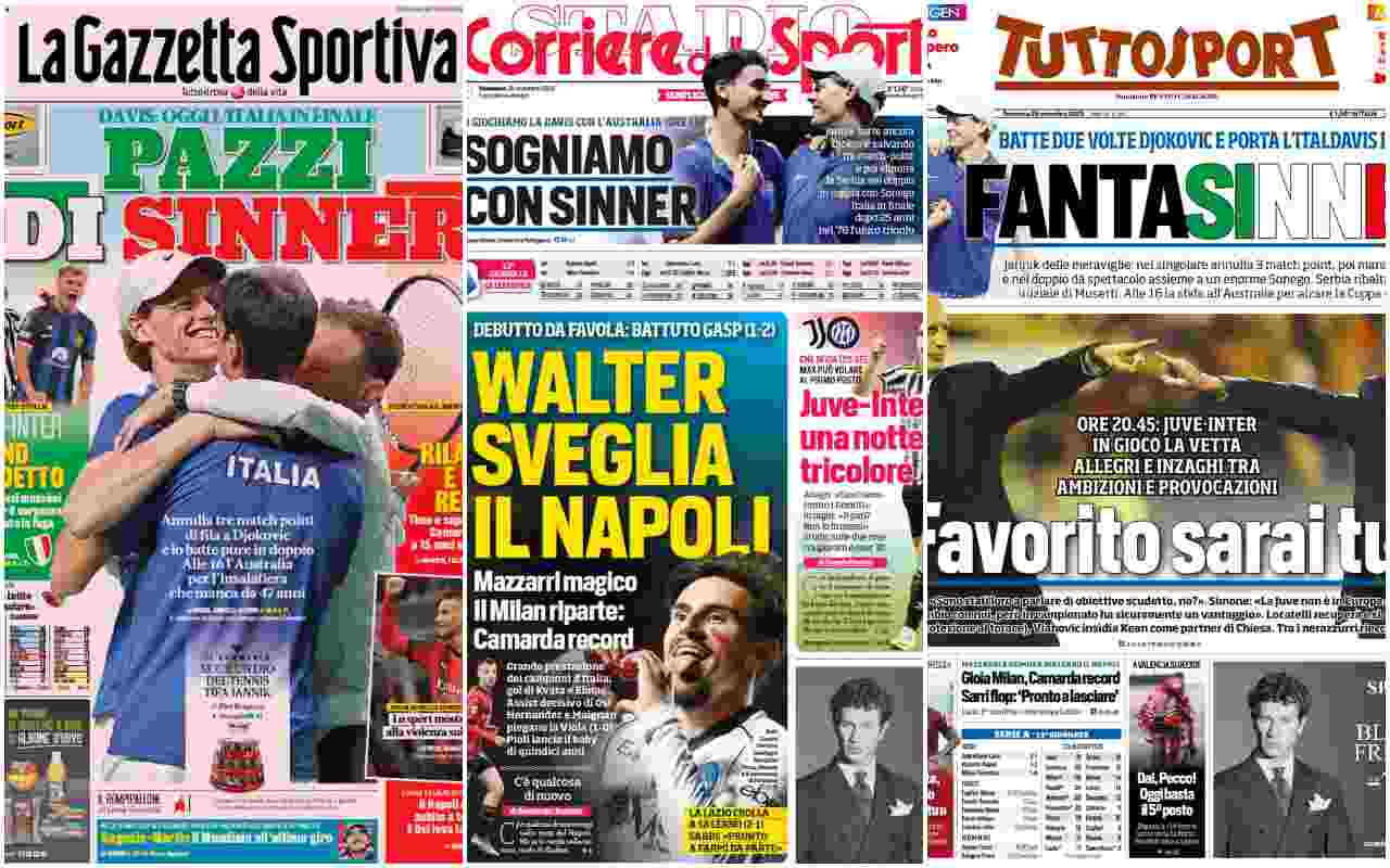 Rassegna stampa, le prime pagine dei quotidiani sportivi del 26 novembre