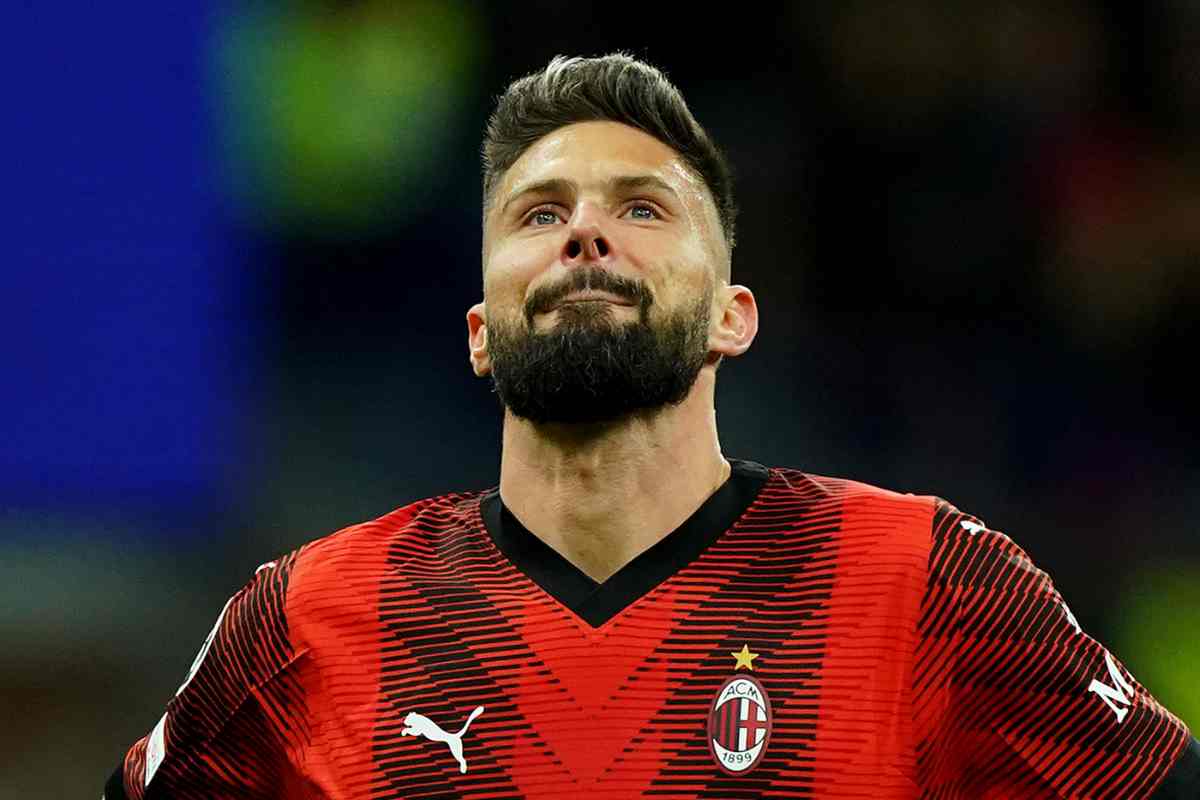 giroud deluso dopo milan-borussia dortmund