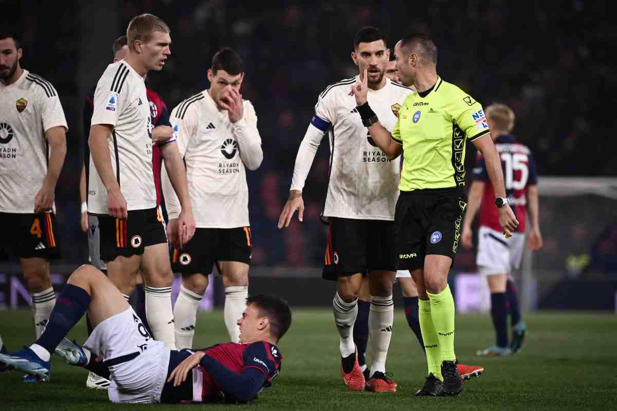 Bologna-Roma arbitro Guida espulsione mancata