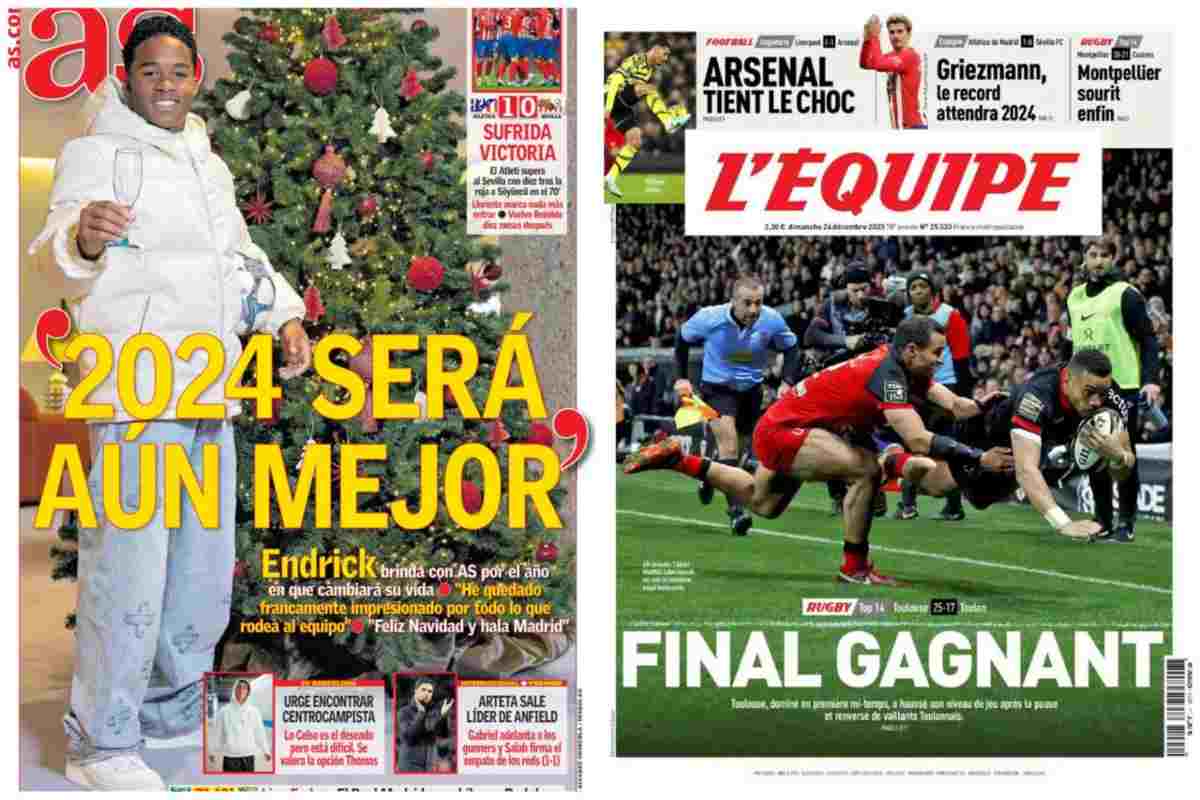 Rassegna stampa, le prime pagine dei quotidiani sportivi del 24 dicembre