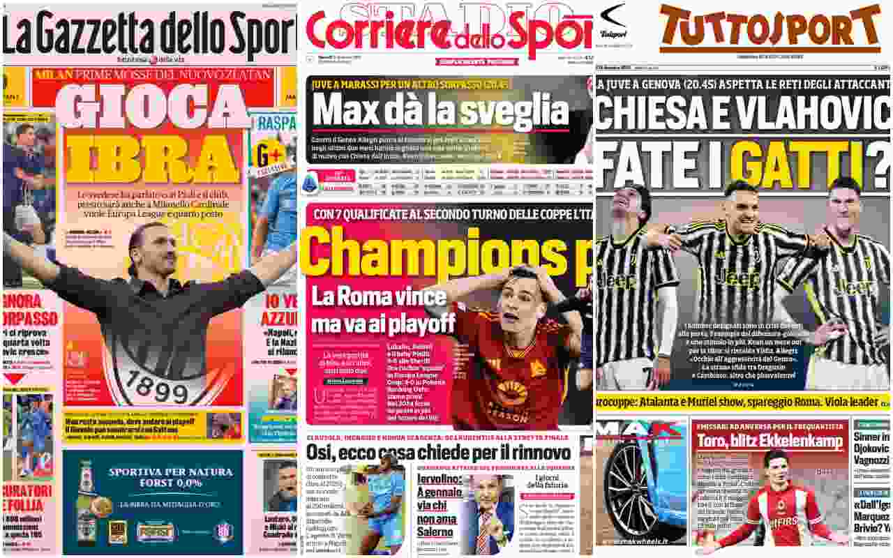 Rassegna stampa, le prime pagine dei quotidiani sportivi del 15 dicembre