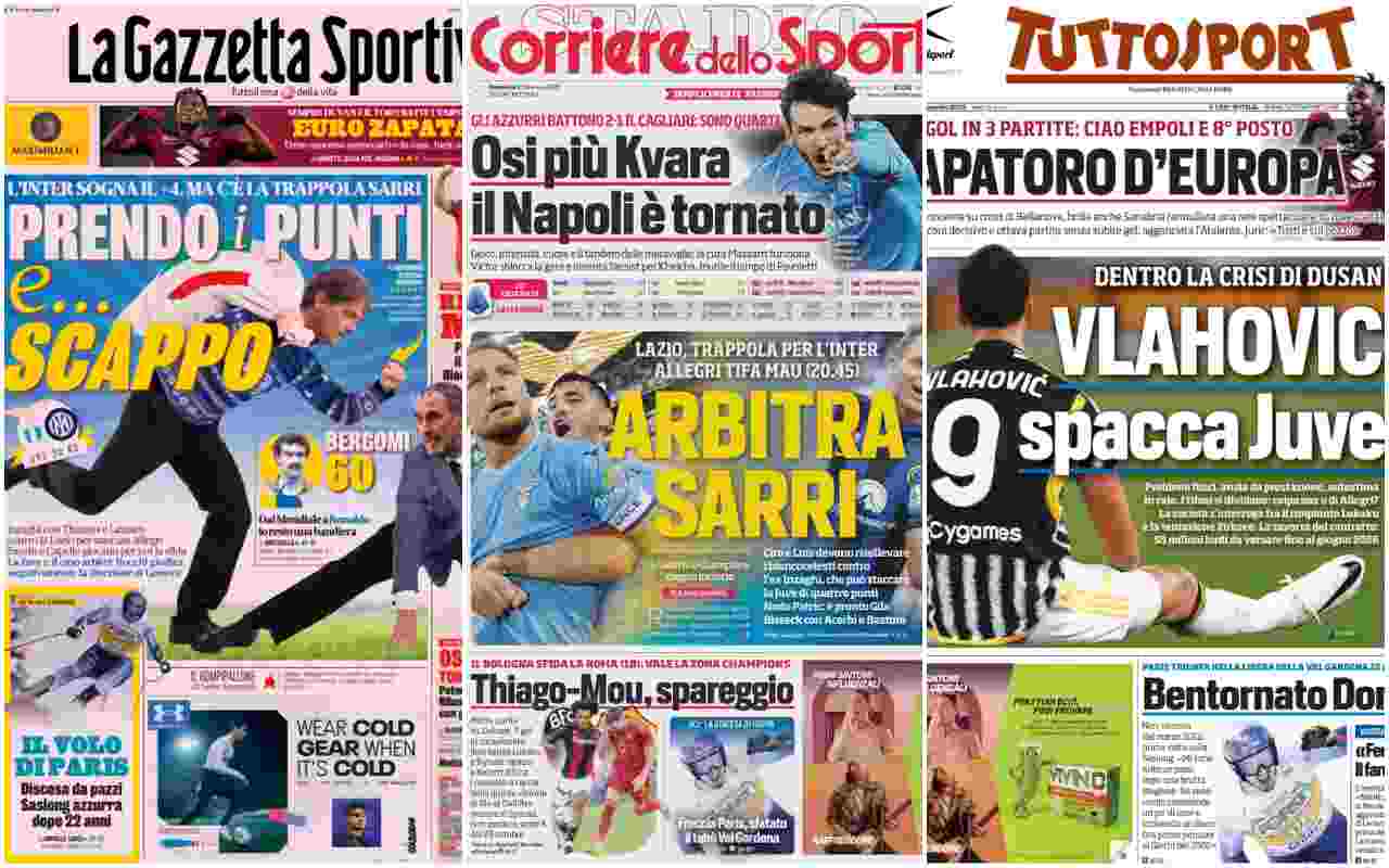 Rassegna stampa, le prime pagine dei quotidiani sportivi del 17 dicembre