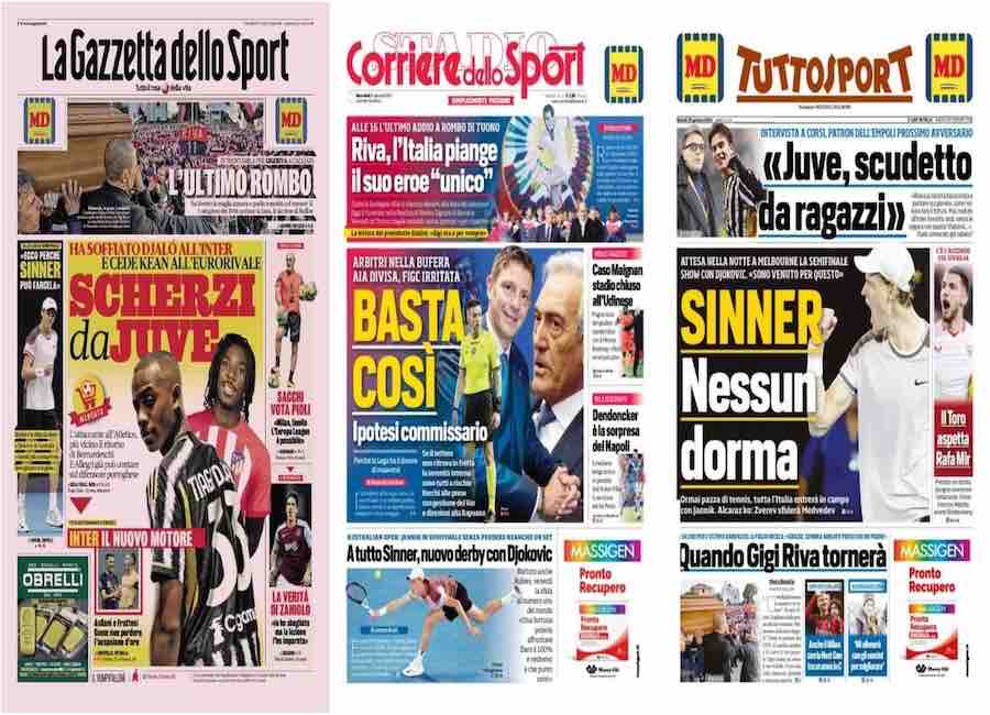 Quotidiani 25 gennaio