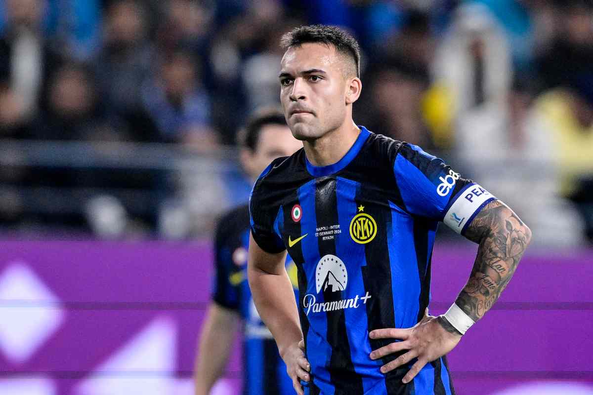 Lautaro Martinez in finale di Supercoppa