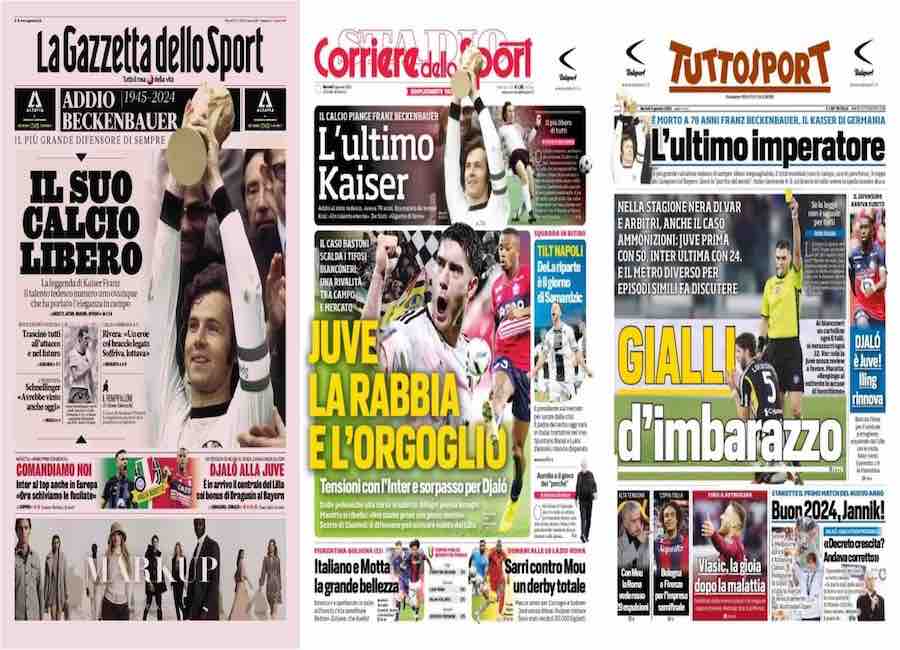 Quotidiani 9 gennaio