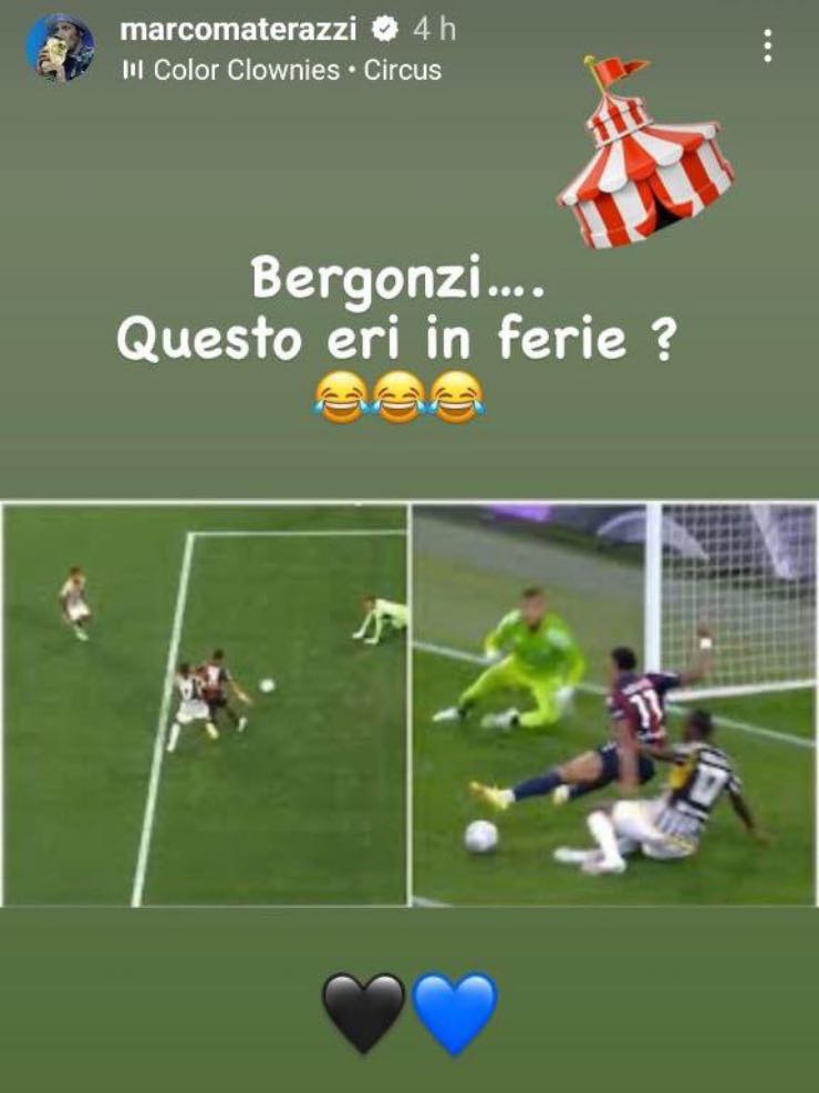 Materazzi si scaglia contro Bergonzi