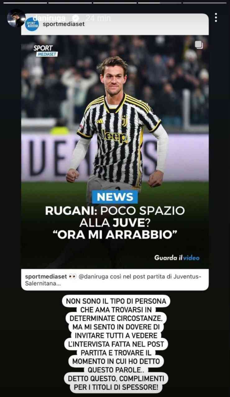 Rugani sfogo social