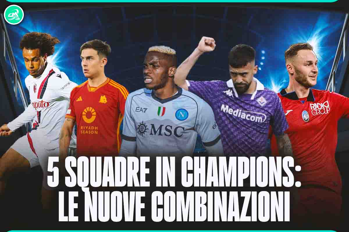 Cinque squadre italiane in Champions 