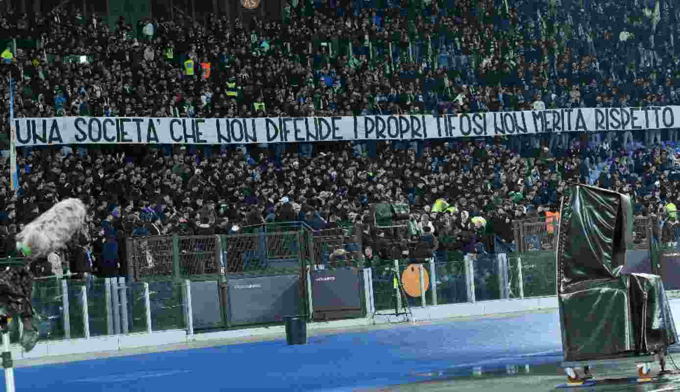 striscone in curva nord in lazio-udinese