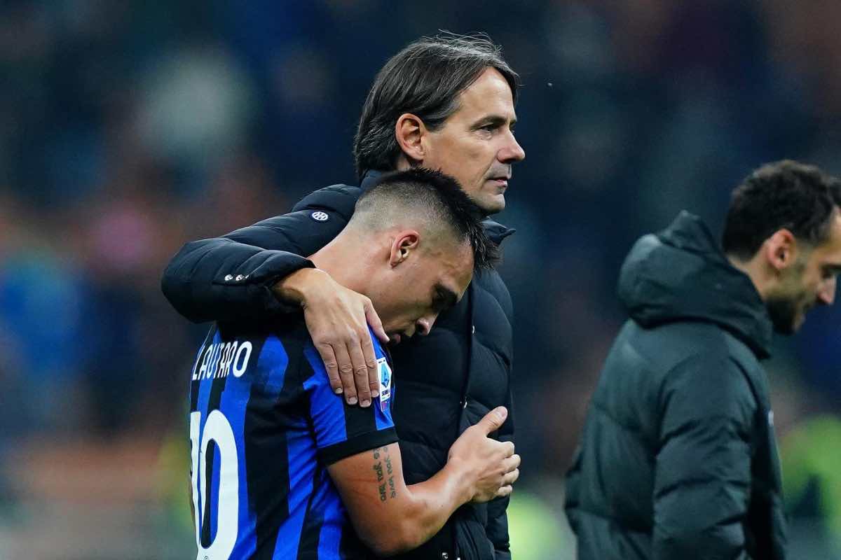 Inzaghi con Lautaro Martinez al Liverpool