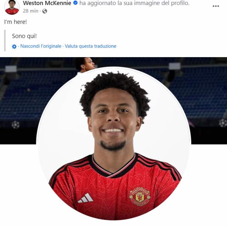 McKennie con la maglia del Manchester United